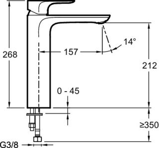 Смеситель для раковины Jacob Delafon ALEO E72299-4-CP высокий