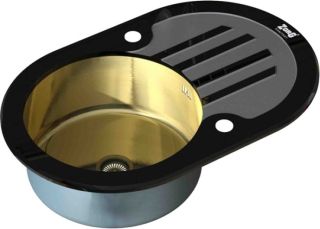 Мойка кухонная Zorg Inox Glass GL-7851-OV-BLACK-BRONZE