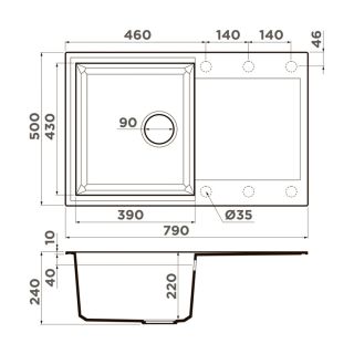 Мойка кухонная Omoikiri Sakaime 79-GR leningrad grey