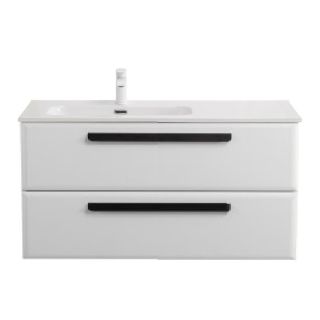 База под раковину Cezares подвесная с двумя выкатными ящиками, правосторонняя, Bianco Lucido, 1200x457x500, ECO-CER-N-1200-2C-SO-BL-R