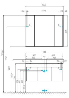 Тумба под раковину Акватон Беверли 100см белый 1A236701BV010