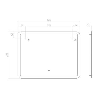 Зеркало с подсветкой Vigo Wing Classic 082 80 см