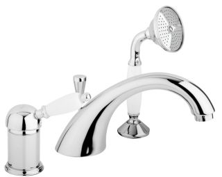 Смеситель на борт ванны однорычажный с выдвижным душем и переключателем, хром Cezares ELITE-BVDM-01-Bi