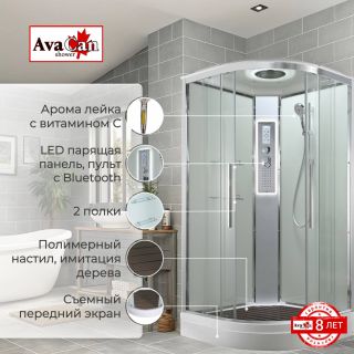 Душевая кабина EM2010LEDT прозрачная