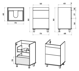 Напольная тумба под раковину Brevita Enfida ENF-07060-032Я под стиральную машину 60см бежевый