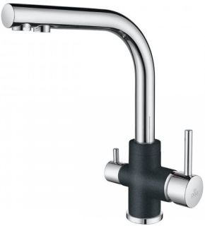 Смеситель для кухни Paulmark Essen Es213011-BLMCR чёрный металлик/хром