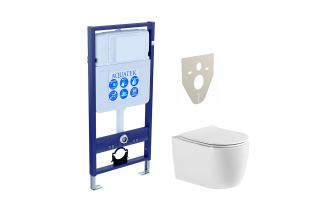 Комплект Set AQUATEK ЕВРОПА New cm унитаз Aquatek Европа AQ1106-00+инсталляция Aquatek INS-0000012+звукоизоляционная прокладка+сиденье soft-close