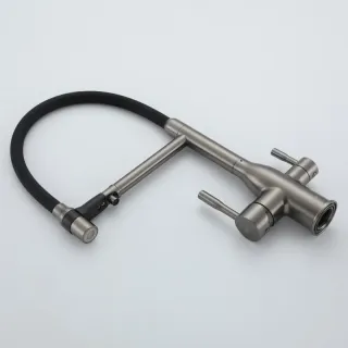 Смеситель для кухни Frap F4398-9 оружейная сталь