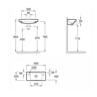 Раковина - столешница  Jacob Delafon ODEON UP E4701L-00