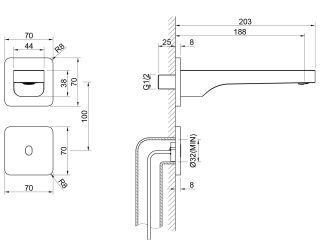 Смеситель встраиваемый для раковины Timo Torne 4373/00SM сенсорный хром