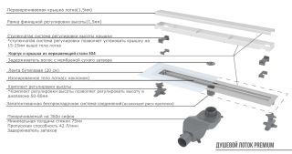 Душевой лоток Boheme Premium Linear 982-80-G 80см золото