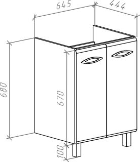 Тумба под раковину Bellezza Джела 70см белый 00000010096