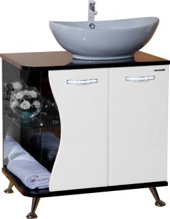 Тумба под раковину Bellezza Рио 70см правая белый/чёрный 00000007194