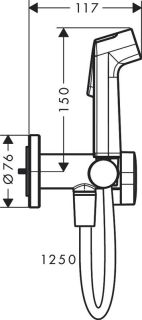 Гигиенический душ Hansgrohe Bidette S 1jet 29232140S шлифованная бронза