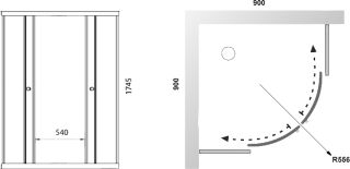 Душевой уголок Triton Стандарт Щ0000064831 90x90 см профиль белый стекло с узором