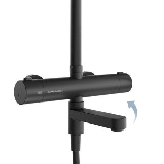 Душевая стойка Kerama Marazzi Fonte FO.302.KM.BLK.M на три потока с термостатом чёрный матовый