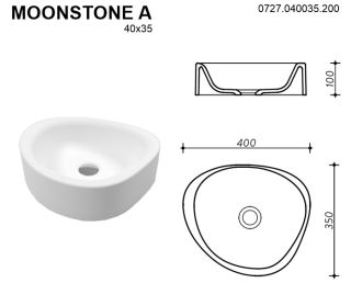 Раковина Whitecross Moonstone A 0727.040035.200 40см белый матовый