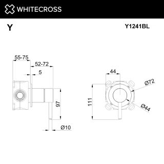 Смеситель скрытого монтажа на 1 потребитель WHITECROSS Y Y1241BL чёрный матовый