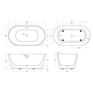 Акриловая ванна BelBagno 150x80 BB413-1500-800 без гидромассажа