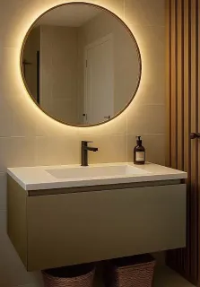 Зеркало с подсветкой ArtMax Asti AM-Ast-800-DS-FNC-Gold 80 см золото