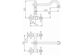 Смеситель для кухни Rav Slezak Morava Retro MK502.5/28Z золото
