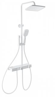 Душевая стойка Wonzon & Woghand Shelf WW-B4161-MW с термостатом белый матовый