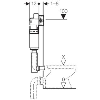 Скрытый бачок GEBERIT UP100 Delta 12 109.100.00.1