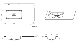 Раковина-моноблок Armadi Art Quatro 793-120-W-L саша слева 120 см белый