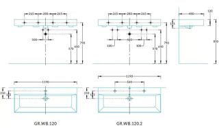 Раковина мебельная Kerama Marazzi Grande GR.wb.120.2 120 см белый