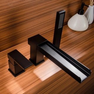 Смеситель на борт ванны Groсenberg GB6008-2 Черный матовый