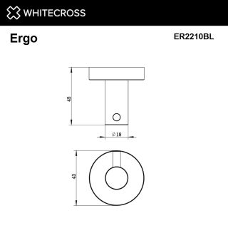Крючок WHITECROSS Ergo ER2210CPB брашированная медь