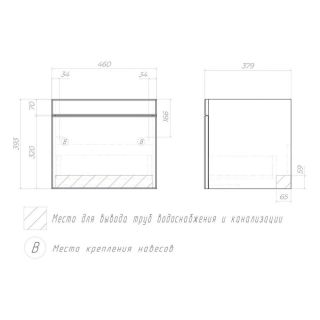 Тумба под раковину подвесная Vigo Land 018 50 см белый