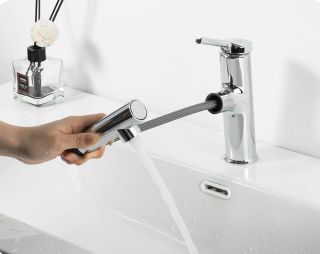 Смеситель для кухни Gappo G1052-70 с выдвижным изливом хром