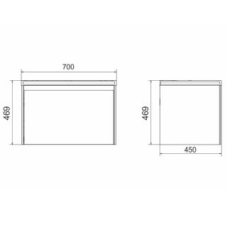Тумба под раковину подвесная Velvex Klaufs tp.KLA.COM.70.1Y, 70 см