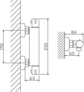 Смеситель для душа Haiba HB20809 термостатический хром