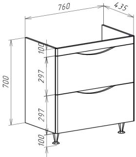 Тумба под раковину Bellezza Санриса 80см капучино 00000010189