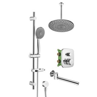 Душевой комплект Swedbe Platta 5561G1 с термостатом хром/серый