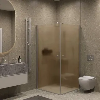 Душевой уголок на монопетле by Deonria U-80-79-6-BR/M-HM 80x79см хром матовый/бронза матовая