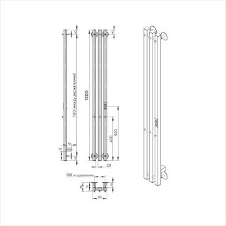 Полотенцесушитель электрический Indigo Style Pro LSPRE120-13GNSRt 120x13 см оружейная сталь