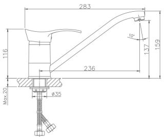 Смеситель для кухни Haiba HB4901-1 серый