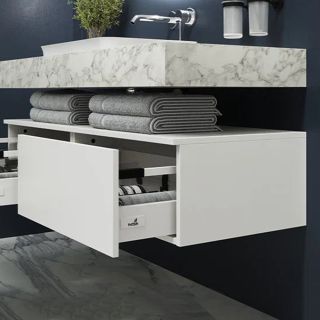 Тумба подвесная без столешницы Velvex Unit tp.UNI.60.1Y белый глянец, 60 см