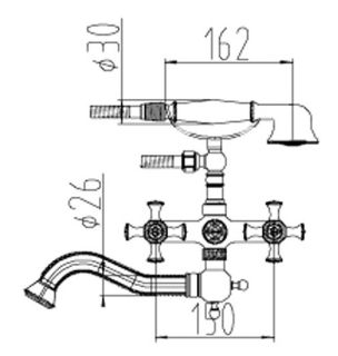 Смеситель Zorg Antic  A 7000W-SL для ванны и душа
