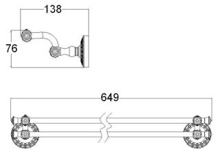 Держатель полотенца двойной Zorg Antic AZR 13 SL серебро