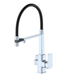 Смеситель для кухни Wonzon & Woghand WW-88458012-CR с гибким изливом и подключением фильтра хром