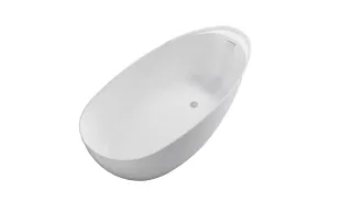 Ванна из искусственного камня Astra-Form Исида 01010049 170x80 см с интегрированным переливом белый глянец