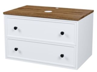 Тумба подвесная IDDIS Torr TOR80WMi95K со столешницей 80см орех макадамия/белый матовый