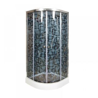 Душевая кабина Deto BМ1590 стандартная BLACK 90х90х220 см