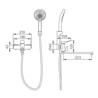 Смеситель для ванны Splenka S54.22.08 белый