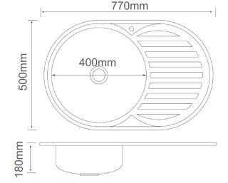 Кухонная мойка РМС MG8-7750OVL нержавеющая сталь