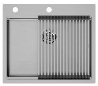 Комплект Paulmark: мойка Brim-Pro 60 и ролл-мат Pro PM705951-BS+R405-BS нержавеющая сталь